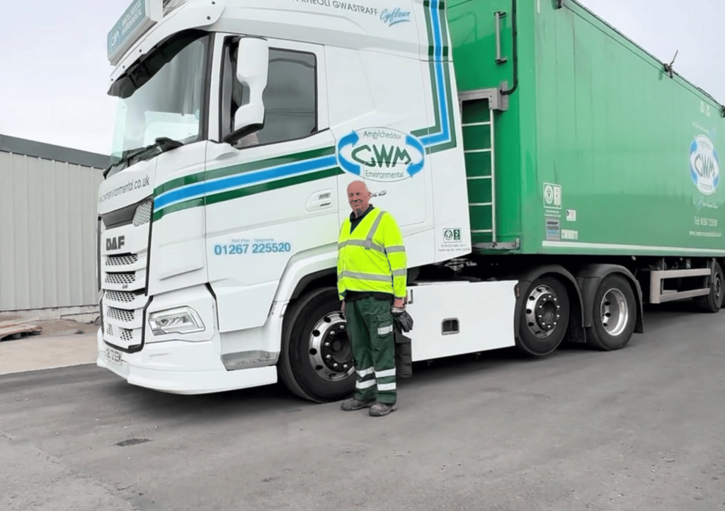 a photo of our class 1 driver and trainer Dave in front of his HGV