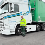 a photo of our class 1 driver and trainer Dave in front of his HGV